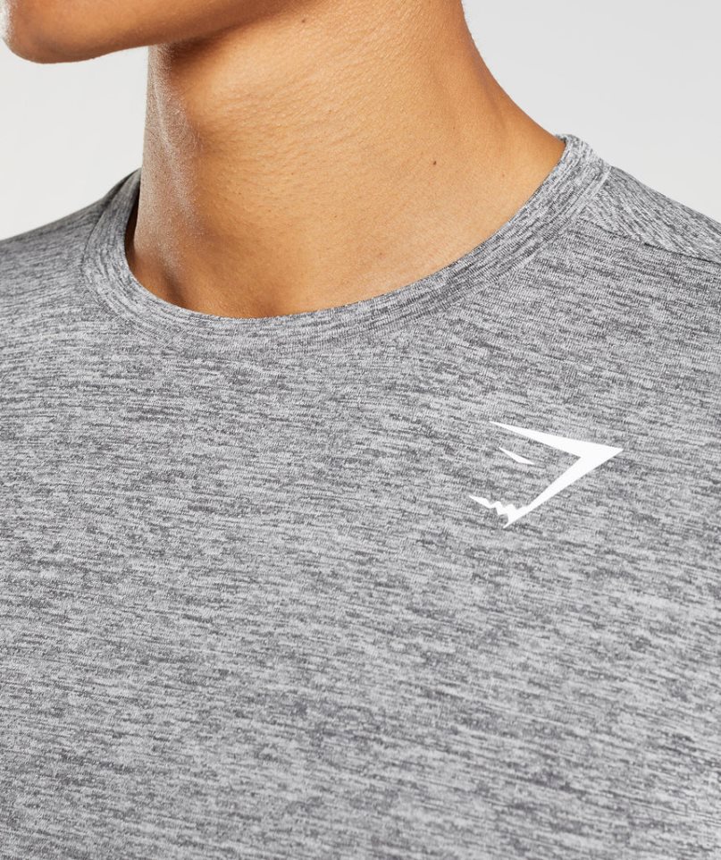 Koszulki Gymshark Arrival Long Sleeve Męskie Szare | PL 541HOS